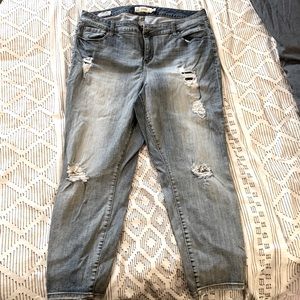 Torrid Light Wash Distressed Girlfriend Jeans